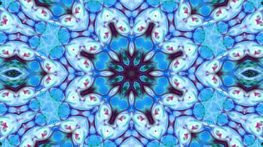 Soyut boya fırça mürekkep patlayabilir formanın düzgün kavramı simetrik desen süs dekoratif Kaleidoscope hareketi geometrik daire ve yıldız şekli