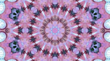 Soyut boya fırça mürekkep patlayabilir formanın düzgün kavramı simetrik desen süs dekoratif Kaleidoscope hareketi geometrik daire ve yıldız şekli