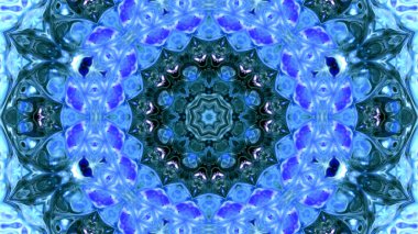 Soyut boya fırça mürekkep patlayabilir formanın düzgün kavramı simetrik desen süs dekoratif Kaleidoscope hareketi geometrik daire ve yıldız şekli