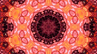 Soyut boya fırça mürekkep patlayabilir formanın düzgün kavramı simetrik desen süs dekoratif Kaleidoscope hareketi geometrik daire ve yıldız şekli