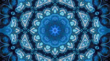 Soyut boya fırça mürekkep patlayabilir formanın düzgün kavramı simetrik desen süs dekoratif Kaleidoscope hareketi geometrik daire ve yıldız şekli