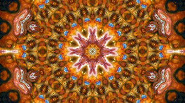 Soyut boya fırça mürekkep patlayabilir formanın düzgün kavramı simetrik desen süs dekoratif Kaleidoscope hareketi geometrik daire ve yıldız şekli