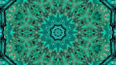 Soyut boya fırça mürekkep patlayabilir formanın düzgün kavramı simetrik desen süs dekoratif Kaleidoscope hareketi geometrik daire ve yıldız şekli