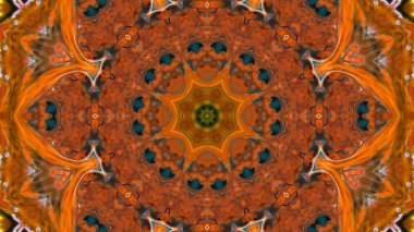 Soyut boya fırça mürekkep patlayabilir formanın düzgün kavramı simetrik desen süs dekoratif Kaleidoscope hareketi geometrik daire ve yıldız şekli