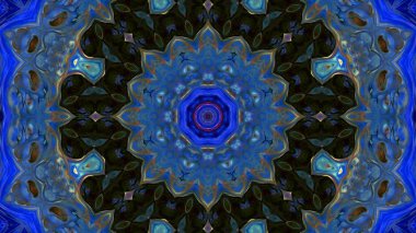 Soyut boya fırça mürekkep patlayabilir formanın düzgün kavramı simetrik desen süs dekoratif Kaleidoscope hareketi geometrik daire ve yıldız şekli