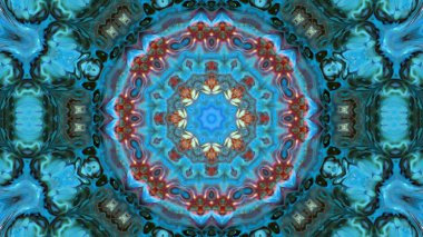 Soyut boya fırça mürekkep patlayabilir formanın düzgün kavramı simetrik desen süs dekoratif Kaleidoscope hareketi geometrik daire ve yıldız şekli