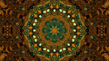 Soyut boya fırça mürekkep patlayabilir formanın düzgün kavramı simetrik desen süs dekoratif Kaleidoscope hareketi geometrik daire ve yıldız şekli