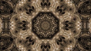 Soyut boya fırça mürekkep patlayabilir formanın düzgün kavramı simetrik desen süs dekoratif Kaleidoscope hareketi geometrik daire ve yıldız şekli