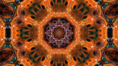 Soyut boya fırça mürekkep patlayabilir formanın düzgün kavramı simetrik desen süs dekoratif Kaleidoscope hareketi geometrik daire ve yıldız şekli