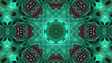 Soyut boya fırça mürekkep patlayabilir formanın düzgün kavramı simetrik desen süs dekoratif Kaleidoscope hareketi geometrik daire ve yıldız şekli