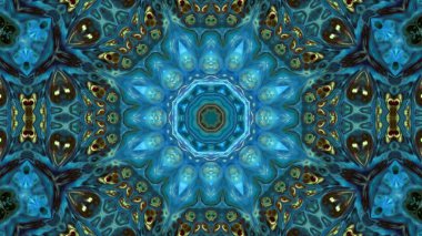 Soyut boya fırça mürekkep patlayabilir formanın düzgün kavramı simetrik desen süs dekoratif Kaleidoscope hareketi geometrik daire ve yıldız şekli