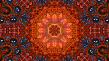 Soyut boya fırça mürekkep patlayabilir formanın düzgün kavramı simetrik desen süs dekoratif Kaleidoscope hareketi geometrik daire ve yıldız şekli