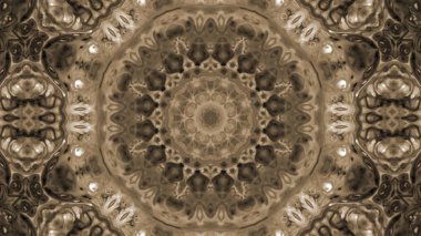 Soyut boya fırça mürekkep patlayabilir formanın düzgün kavramı simetrik desen süs dekoratif Kaleidoscope hareketi geometrik daire ve yıldız şekli