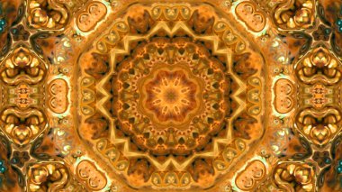 Soyut boya fırça mürekkep patlayabilir formanın düzgün kavramı simetrik desen süs dekoratif Kaleidoscope hareketi geometrik daire ve yıldız şekli