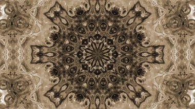 Soyut boya fırça mürekkep patlayabilir formanın düzgün kavramı simetrik desen süs dekoratif Kaleidoscope hareketi geometrik daire ve yıldız şekli