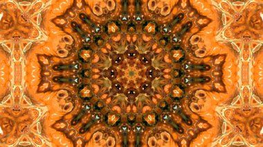 Soyut boya fırça mürekkep patlayabilir formanın düzgün kavramı simetrik desen süs dekoratif Kaleidoscope hareketi geometrik daire ve yıldız şekli