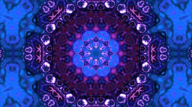 Soyut boya fırça mürekkep patlayabilir formanın düzgün kavramı simetrik desen süs dekoratif Kaleidoscope hareketi geometrik daire ve yıldız şekli