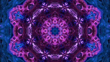 Soyut boya fırça mürekkep patlayabilir formanın düzgün kavramı simetrik desen süs dekoratif Kaleidoscope hareketi geometrik daire ve yıldız şekli