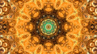 Soyut boya fırça mürekkep patlayabilir formanın düzgün kavramı simetrik desen süs dekoratif Kaleidoscope hareketi geometrik daire ve yıldız şekli