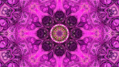 Soyut boya fırça mürekkep patlayabilir formanın düzgün kavramı simetrik desen süs dekoratif Kaleidoscope hareketi geometrik daire ve yıldız şekli