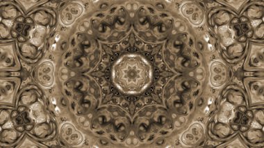 Soyut boya fırça mürekkep patlayabilir formanın düzgün kavramı simetrik desen süs dekoratif Kaleidoscope hareketi geometrik daire ve yıldız şekli