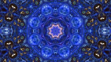 Soyut boya fırça mürekkep patlayabilir formanın düzgün kavramı simetrik desen süs dekoratif Kaleidoscope hareketi geometrik daire ve yıldız şekli