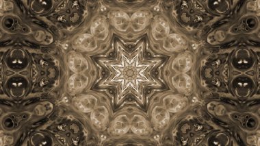 Soyut boya fırça mürekkep patlayabilir formanın düzgün kavramı simetrik desen süs dekoratif Kaleidoscope hareketi geometrik daire ve yıldız şekli