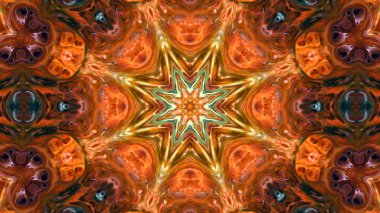 Soyut boya fırça mürekkep patlayabilir formanın düzgün kavramı simetrik desen süs dekoratif Kaleidoscope hareketi geometrik daire ve yıldız şekli