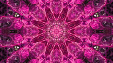 Soyut boya fırça mürekkep patlayabilir formanın düzgün kavramı simetrik desen süs dekoratif Kaleidoscope hareketi geometrik daire ve yıldız şekli