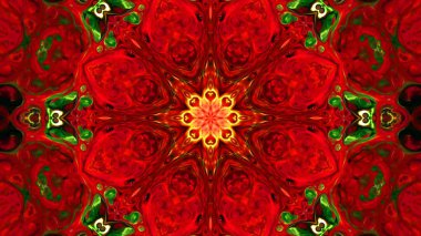 Soyut boya fırça mürekkep patlayabilir formanın düzgün kavramı simetrik desen süs dekoratif Kaleidoscope hareketi geometrik daire ve yıldız şekli