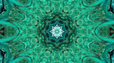 Soyut boya fırça mürekkep patlayabilir formanın düzgün kavramı simetrik desen süs dekoratif Kaleidoscope hareketi geometrik daire ve yıldız şekli