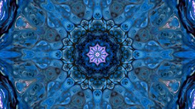 Soyut boya fırça mürekkep patlayabilir formanın düzgün kavramı simetrik desen süs dekoratif Kaleidoscope hareketi geometrik daire ve yıldız şekli