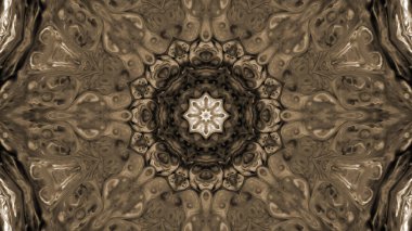 Soyut boya fırça mürekkep patlayabilir formanın düzgün kavramı simetrik desen süs dekoratif Kaleidoscope hareketi geometrik daire ve yıldız şekli