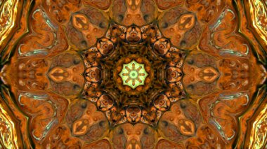 Soyut boya fırça mürekkep patlayabilir formanın düzgün kavramı simetrik desen süs dekoratif Kaleidoscope hareketi geometrik daire ve yıldız şekli