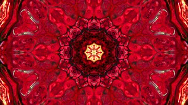 Soyut boya fırça mürekkep patlayabilir formanın düzgün kavramı simetrik desen süs dekoratif Kaleidoscope hareketi geometrik daire ve yıldız şekli