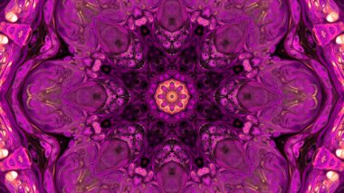 Soyut boya fırça mürekkep patlayabilir formanın düzgün kavramı simetrik desen süs dekoratif Kaleidoscope hareketi geometrik daire ve yıldız şekli