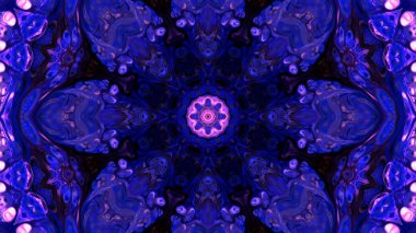 Soyut boya fırça mürekkep patlayabilir formanın düzgün kavramı simetrik desen süs dekoratif Kaleidoscope hareketi geometrik daire ve yıldız şekli