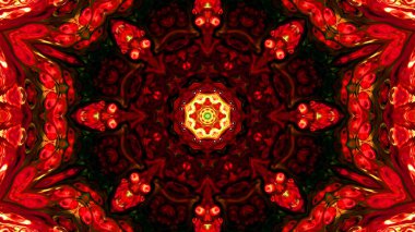 Soyut boya fırça mürekkep patlayabilir formanın düzgün kavramı simetrik desen süs dekoratif Kaleidoscope hareketi geometrik daire ve yıldız şekli