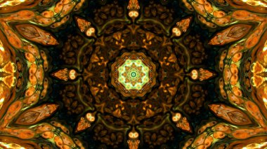 Soyut boya fırça mürekkep patlayabilir formanın düzgün kavramı simetrik desen süs dekoratif Kaleidoscope hareketi geometrik daire ve yıldız şekli