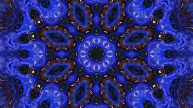 Soyut boya fırça mürekkep patlayabilir formanın düzgün kavramı simetrik desen süs dekoratif Kaleidoscope hareketi geometrik daire ve yıldız şekli