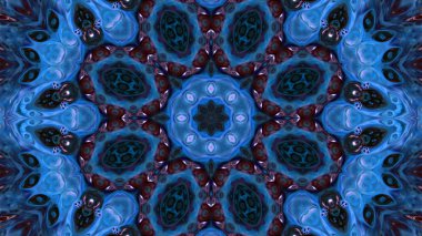 Soyut boya fırça mürekkep patlayabilir formanın düzgün kavramı simetrik desen süs dekoratif Kaleidoscope hareketi geometrik daire ve yıldız şekli