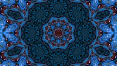 Soyut boya fırça mürekkep patlayabilir formanın düzgün kavramı simetrik desen süs dekoratif Kaleidoscope hareketi geometrik daire ve yıldız şekli