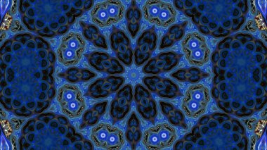 Soyut boya fırça mürekkep patlayabilir formanın düzgün kavramı simetrik desen süs dekoratif Kaleidoscope hareketi geometrik daire ve yıldız şekli