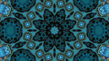 Soyut boya fırça mürekkep patlayabilir formanın düzgün kavramı simetrik desen süs dekoratif Kaleidoscope hareketi geometrik daire ve yıldız şekli