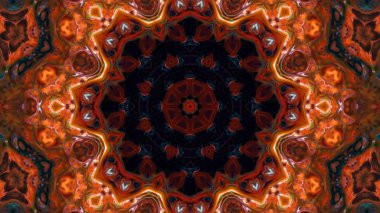 Soyut boya fırça mürekkep patlayabilir formanın düzgün kavramı simetrik desen süs dekoratif Kaleidoscope hareketi geometrik daire ve yıldız şekli