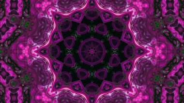 Soyut boya fırça mürekkep patlayabilir formanın düzgün kavramı simetrik desen süs dekoratif Kaleidoscope hareketi geometrik daire ve yıldız şekli