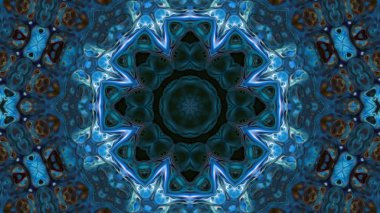 Soyut boya fırça mürekkep patlayabilir formanın düzgün kavramı simetrik desen süs dekoratif Kaleidoscope hareketi geometrik daire ve yıldız şekli