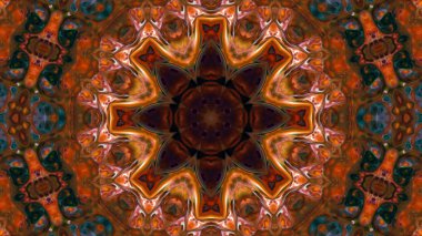 Soyut boya fırça mürekkep patlayabilir formanın düzgün kavramı simetrik desen süs dekoratif Kaleidoscope hareketi geometrik daire ve yıldız şekli