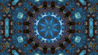 Soyut boya fırça mürekkep patlayabilir formanın düzgün kavramı simetrik desen süs dekoratif Kaleidoscope hareketi geometrik daire ve yıldız şekli