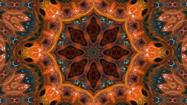 Soyut boya fırça mürekkep patlayabilir formanın düzgün kavramı simetrik desen süs dekoratif Kaleidoscope hareketi geometrik daire ve yıldız şekli